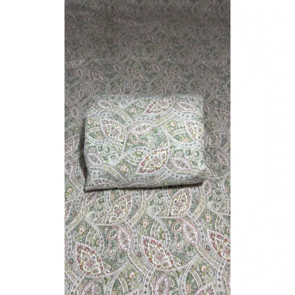 Ralph Lauren Paisley Sheet Set King Sage Floral Shabby Chic 100% Cotton Bahrain